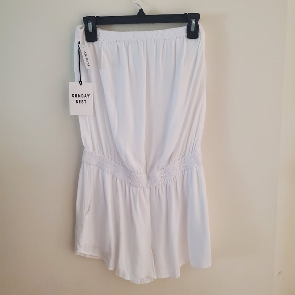 Aritzia Talula Sunday Best Cropsey White Blanc Romper NWT - Picture 11 of 11